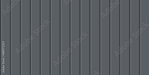 Modern dark grey metal vertical panel texture background for industrial architectural design and professional minimalist backdrop