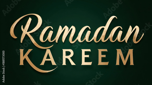 Ramadan Kareem in Gold Script