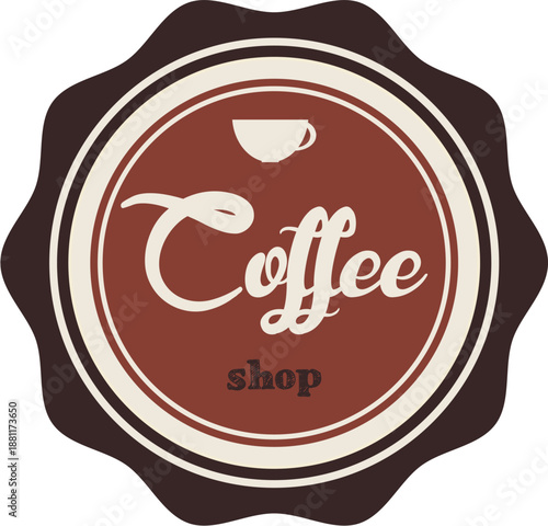 Vintage coffee shop badge logo template