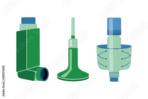 Green inhaler devices for asthma treatment and medication delivery