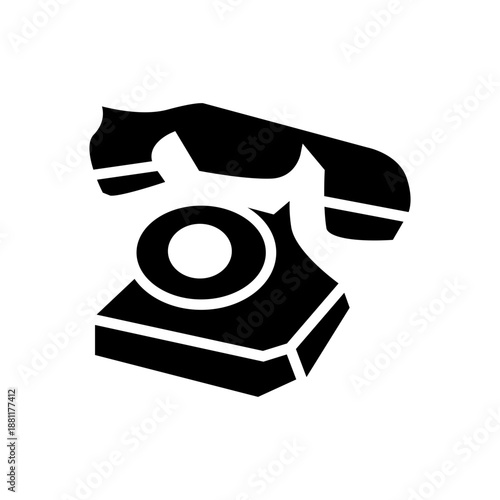 retro phone glyph icon illustration vector