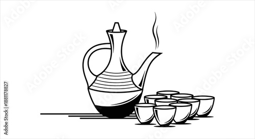 Traditional Ethiopian Coffee Ceremony Kit with Buna Pot and Cups