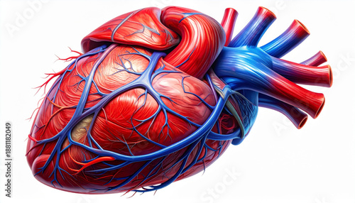 Colorful artistic human heart anatomy shaped like a festive holiday decoration