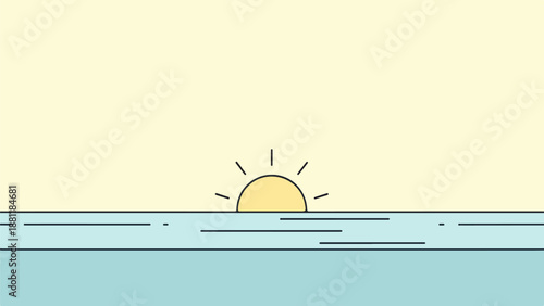 Serene sunrise or sunset scene with gradient sky and sea