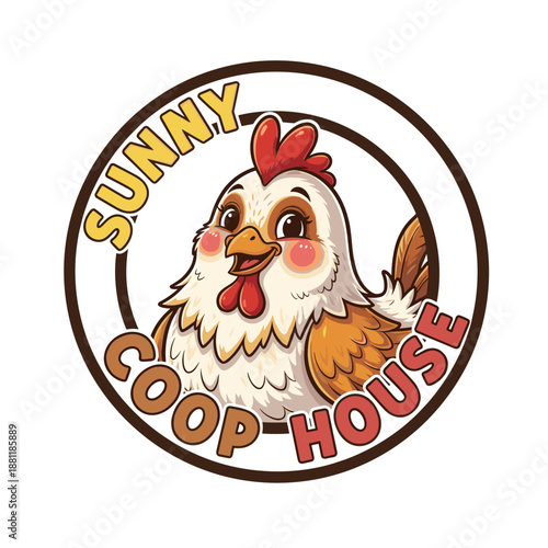 Cartoon Chicken Logo Design Element 1.