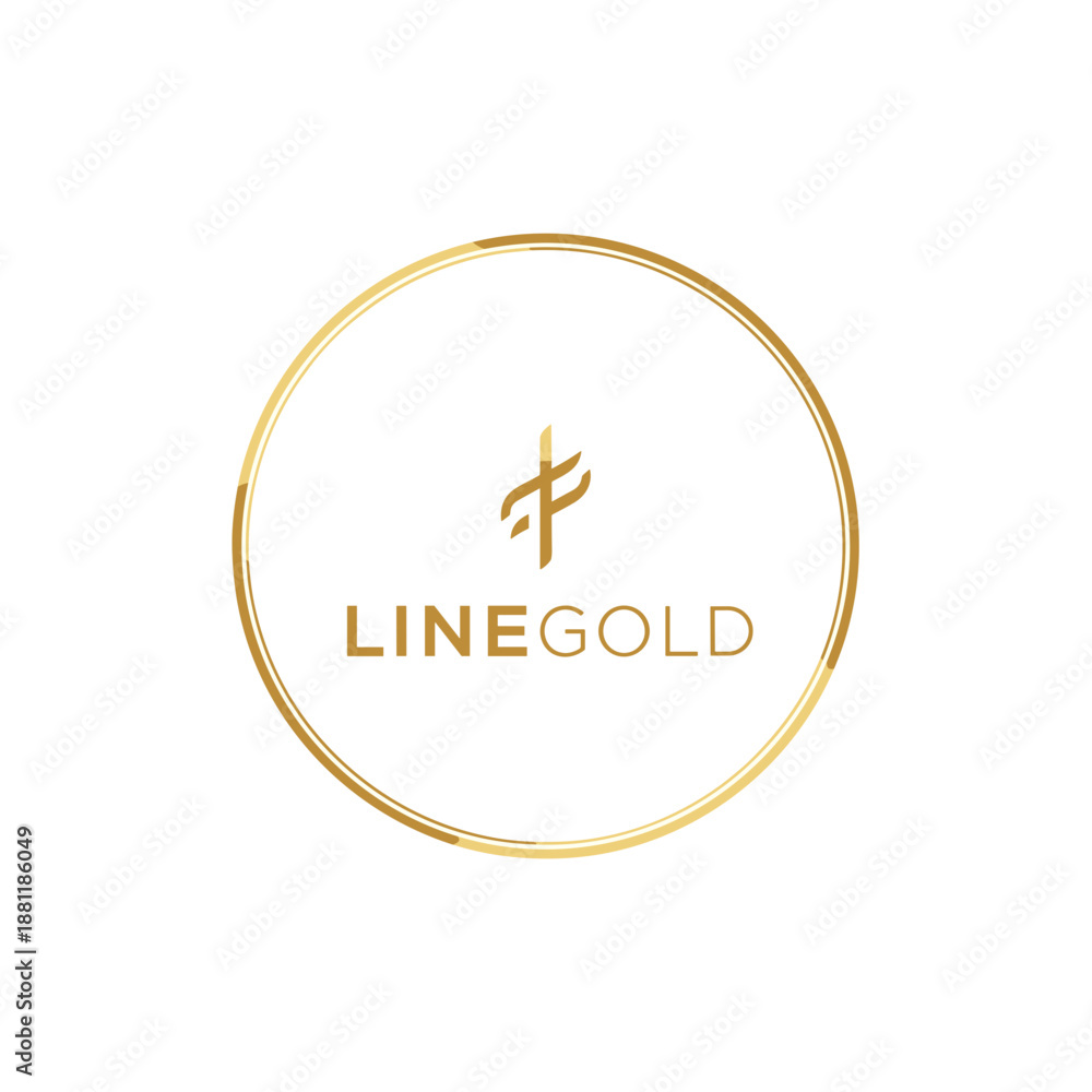 Obraz premium Gold Line Gold Luxury Logo Design.