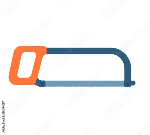 Hacksaw Tool on White.