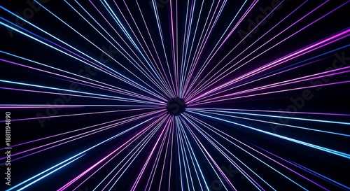 Abstract Light Burst - A Concentric Display of Vibrant Lines.