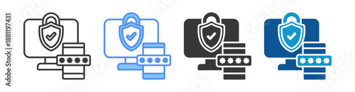 Two Factor Authentication Icon Set Multiple Style Collection
