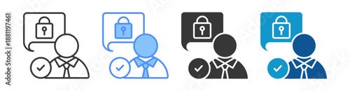 Authentication Icon Set Multiple Style Collection