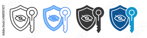 Private Key Icon Set Multiple Style Collection