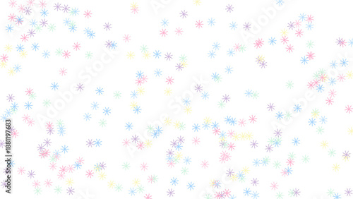 Pastel Confetti Falling on White Background, Celebration