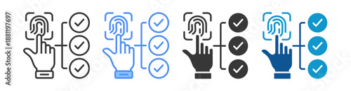 Biometric Authentication Icon Set Multiple Style Collection