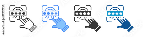 Fingerprint Icon Set Multiple Style Collection