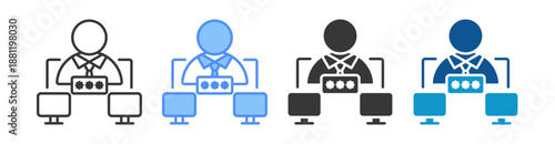 User Authentication Icon Set Multiple Style Collection