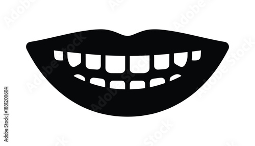 Mouth vector illustration, teeth gap concept, bad dental care, oral health problem, toothless
