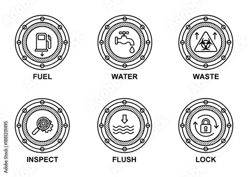 Telescopic boat hook tool for marine safety and rescue people in need at sea isolated vector