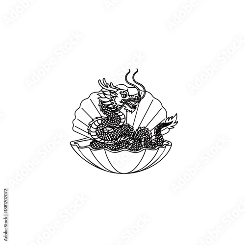 Dragon in shell emblem