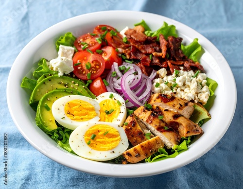 Wallpaper Mural Delicious Cobb Salad with Chicken, Eggs, Avocado, and Bacon Torontodigital.ca