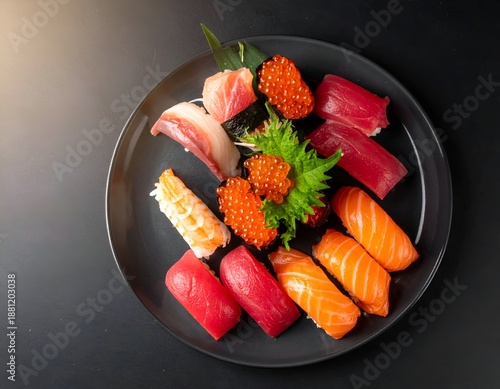 Wallpaper Mural Exquisite Japanese Sushi and Sashimi Platter Featuring Fresh Salmon and Tuna Torontodigital.ca