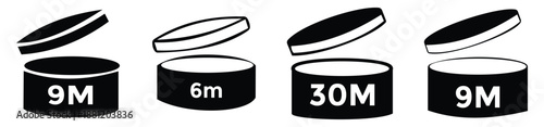 PAO Icon Set – Cosmetic Expiration Period After Opening Symbols Collection