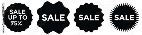 Starburst Sale Price Stickers & Labels Set - Blank Discount Badges & Tags	
