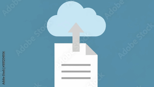 Cloud Storage Upload Document File Sharing Concept.