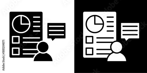 Consulting Report  Icon Set White Glyph Style Collection
