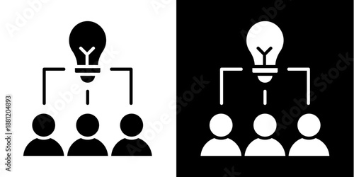 Brainstorming  Icon Set White Glyph Style Collection
