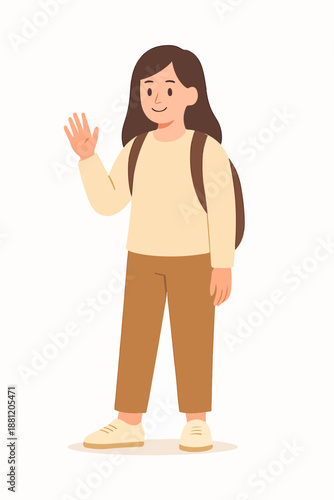 young woman pointing