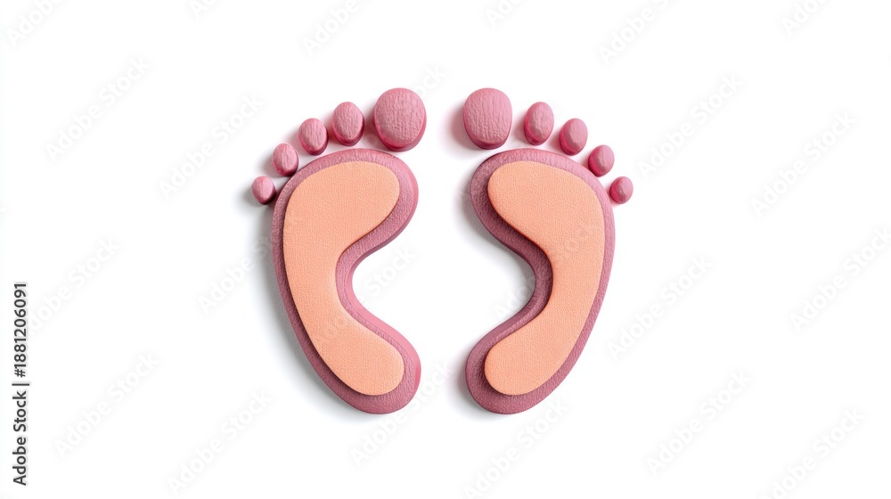 Fototapeta premium Tiny baby footprints symbolizing new life and parenthood
