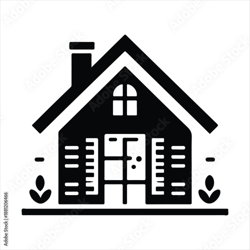 Home sweet home vector silhouette line art logo design concept illustration 