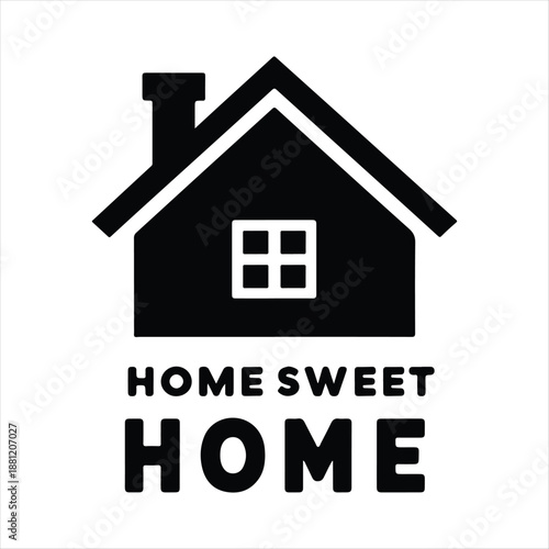 Home sweet home vector silhouette line art logo design concept illustration 