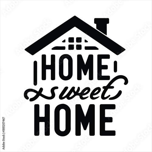 Home sweet home vector silhouette line art logo design concept illustration 