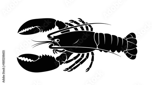 Black Silhouette of a Lobster.