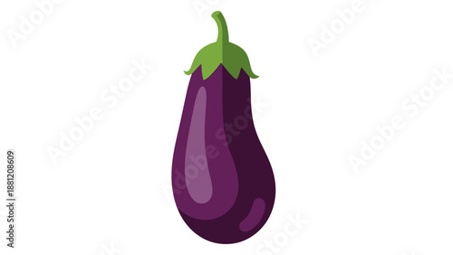 Illustration of a single ripe eggplant on a white background.