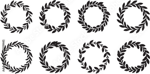 Collection of Laurel Wreath Silhouettes for Awards and Decor
