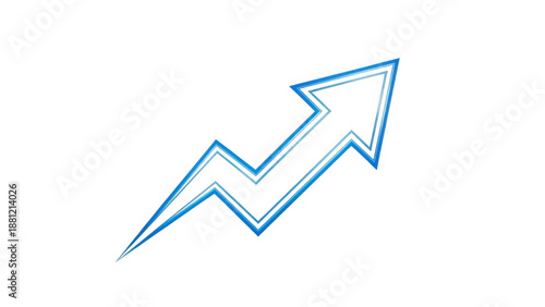 blue line arrow pointing up and to the right