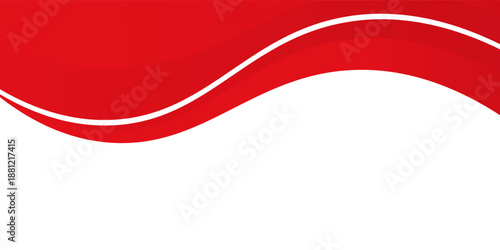 Vector red line background curve element with white space for text and message design, overlapping layers. Modern Creative trendy design