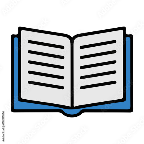 Open Blue Book Illustration