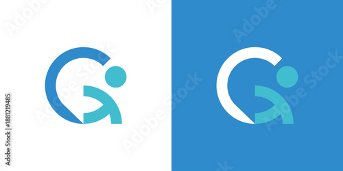 Dual meaning logo combining people and chat elements, symbolizing communication, connection, collaboration, and people-centered interaction in a modern design.