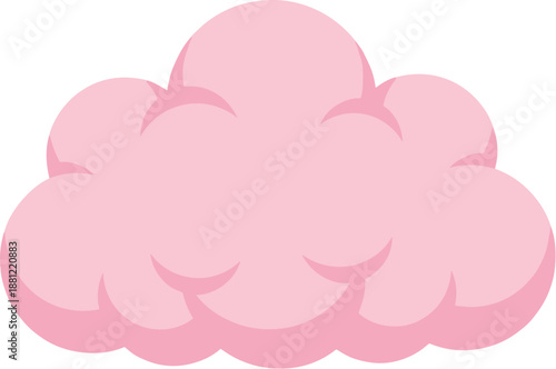 Cute Flat Pink Cloud Icon, Weather Forecast Element Design