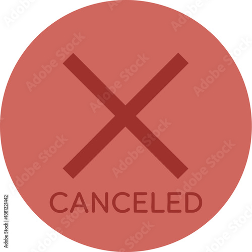 Simple Flat Circle Canceled Mark Graphic Element Symbol Icon