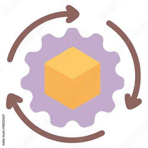 product supply chain process flat color vector illustration template design