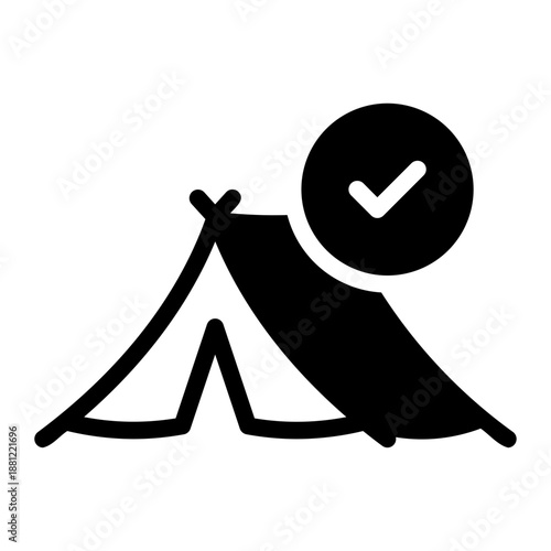 camping glyph icon