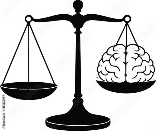 Balance scales weighing brain against empty pan symbolizing knowledge versus vacuum