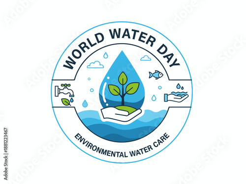 World Water Day Environmental Water Care Illustration