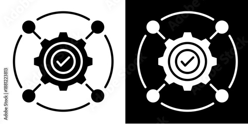 System Integration Icon Set White Glyph Style Collection
