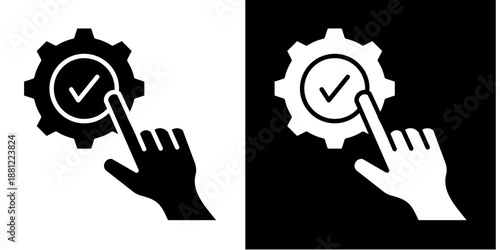 Trigger Action Icon Set White Glyph Style Collection
