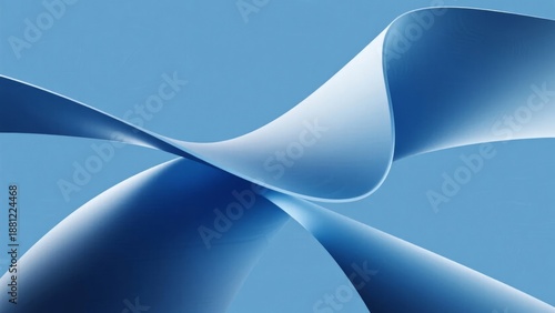 Abstract blue flowing wave forms with smooth curves and gradients